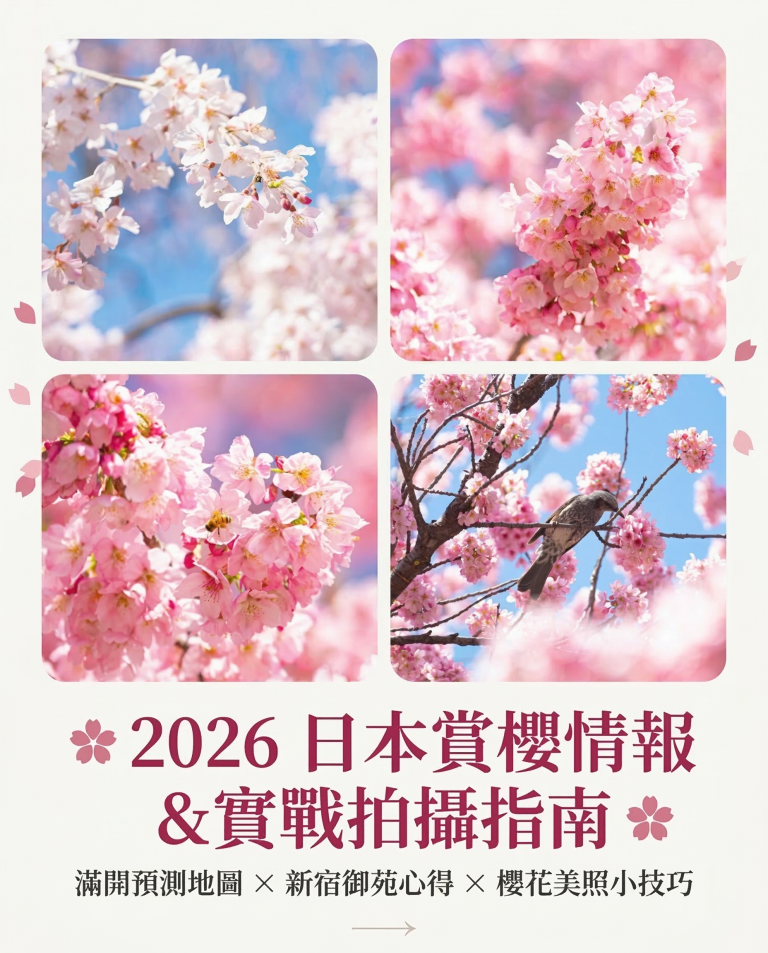 2026 日本賞櫻預測 ＋ 4 個告別遊客照的日系拍攝術 🌸📷